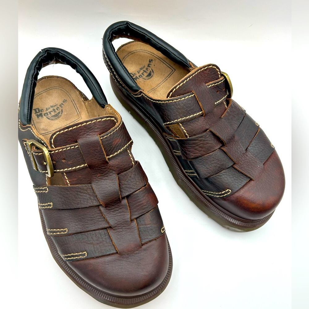 DR. MARTENS RARE VINTAGE 8332 fisherman leather sandals MADE IN ENGLAND US 10 - Picture 2 of 16